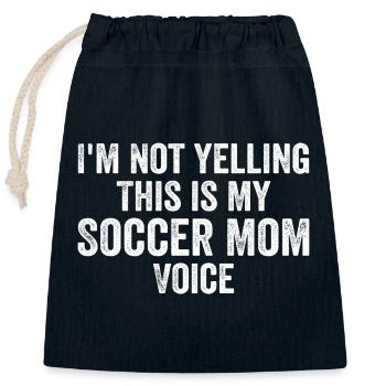 Funny Soccer Mom Voice - Sac cadeau en coton avec cordon (25 x 30 cm) - bleu marine - Devant