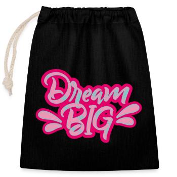 Dream Big - Closable cotton gift bag (25x30cm) - black - Front