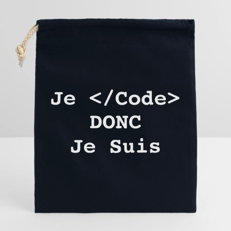 Ich programmiere, also bin ich Informatiker und Programmierer Verschließbarer Geschenkbeutel aus Baumwolle (25x30cm)