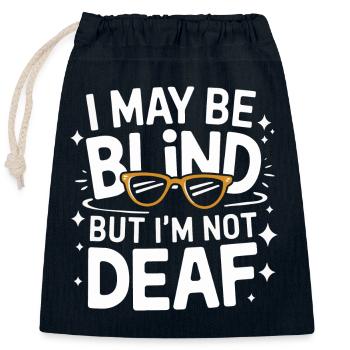 Blind blindness Visually impaired people - Closable cotton gift bag (25x30cm) - navy - Front