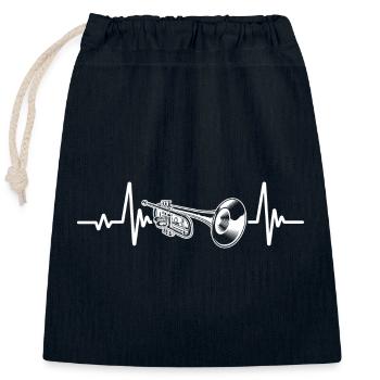 Trompeten-Herzschlag - Verschließbarer Geschenkbeutel aus Baumwolle (25x30cm) - Navy - Vorne