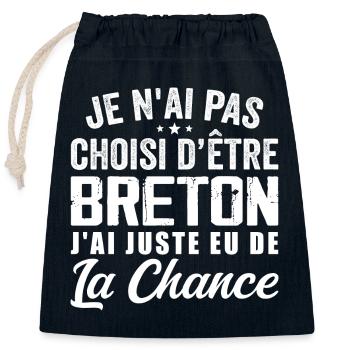 Not Chosen To Be Breton - Gift Humor - Closable cotton gift bag (25x30cm) - navy - Front