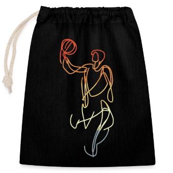 Basketball Vintage Look - Closable cotton gift bag (25x30cm) - black - Front