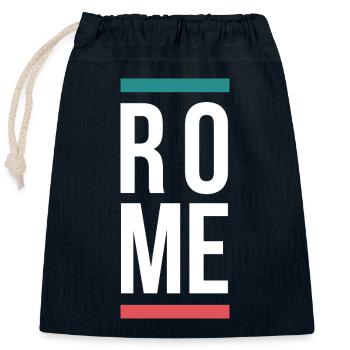 Rome City Bold Typography-Design - Verschließbarer Geschenkbeutel aus Baumwolle (25x30cm) - Navy - Vorne