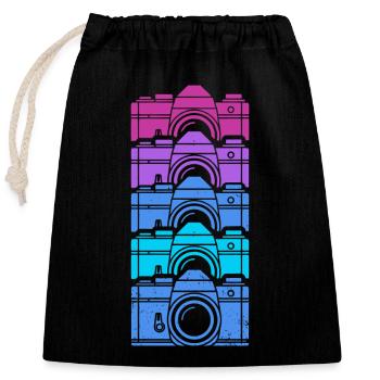 Photographe d’appareils photo vintage de photographie rétro - Sac cadeau en coton avec cordon (25 x 30 cm) - noir - Devant