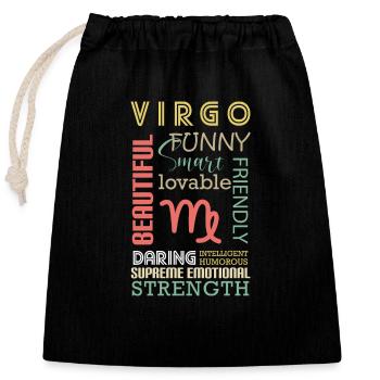 Horoscope Élément Planète - Sac cadeau en coton avec cordon (25 x 30 cm) - noir - Devant