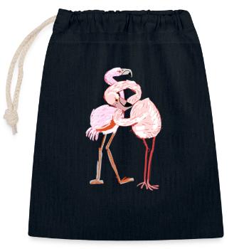 Un flamant rose ne change jamais son T-shirt rose - Sac cadeau en coton avec cordon (25 x 30 cm) - bleu marine - Devant