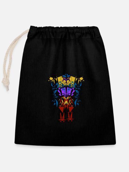 Kachina-Robot - Sac cadeau en coton avec cordon (25 x 30 cm) - noir