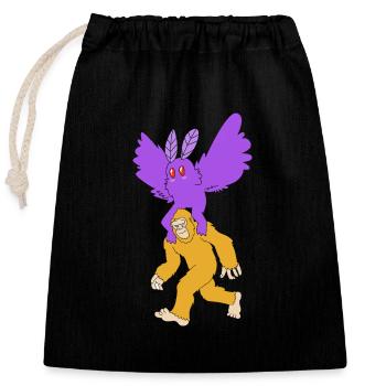 Papillon de nuit - Sac cadeau en coton avec cordon (25 x 30 cm) - noir - Devant