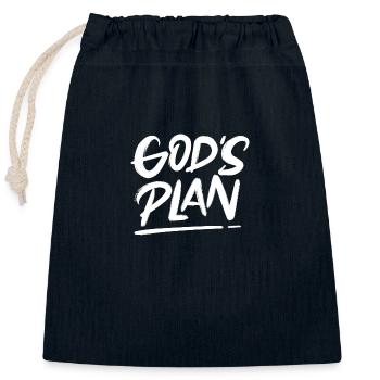 Gods Plan Hip Hop Dwizzy Rap Fan Gift - Closable cotton gift bag (25x30cm) - navy - Front