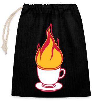 coffee tea cup cake drink thirst cafe delicious - Closable cotton gift bag (25x30cm) - black - Front