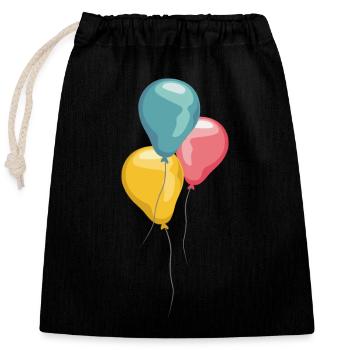 luftballon balloon symbol Logo colors Farben - Verschließbarer Geschenkbeutel aus Baumwolle (25x30cm) - Schwarz - Vorne