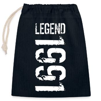 Legend 1991 white - Verschließbarer Geschenkbeutel aus Baumwolle (25x30cm) - Navy - Vorne