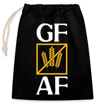 Sans gluten Intolérance au gluten - Sac cadeau en coton avec cordon (25 x 30 cm) - noir - Devant