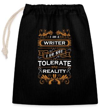 Author Editor Literature Book Author - Closable cotton gift bag (25x30cm) - black - Front