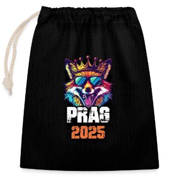 Prag 2025 Urlaub Fuchs - Verschließbarer Geschenkbeutel aus Baumwolle (25x30cm) - Schwarz - Vorne