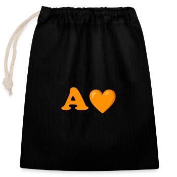 Illustration de coeur doux pour vêtements unisexes - Sac cadeau en coton avec cordon (25 x 30 cm) - noir - Devant