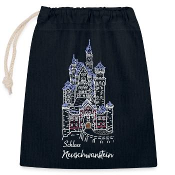 Neuschwanstein Castle, Bavaria, Germany - Closable cotton gift bag (25x30cm) - navy - Front