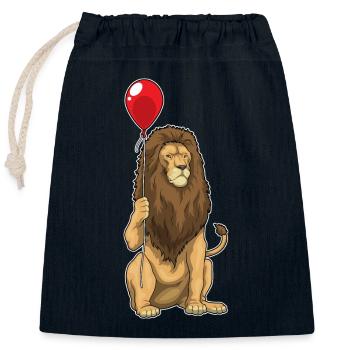 Löwe Luftballon - Verschließbarer Geschenkbeutel aus Baumwolle (25x30cm) - Navy - Vorne