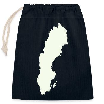 Sweden Silhouette Print - Closable cotton gift bag (25x30cm) - navy - Front