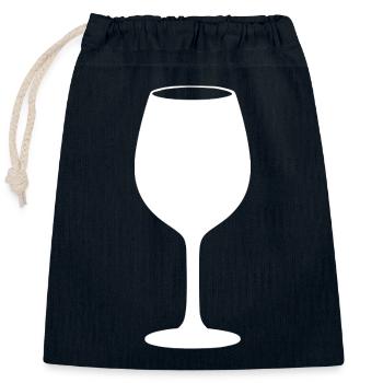 Wine Wine Glass Red Wine Drinker Gift - Closable cotton gift bag (25x30cm) - navy - Front