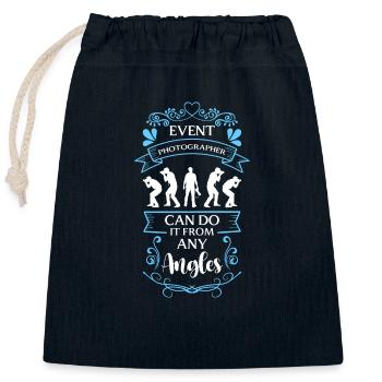 Objectif photo de l’appareil photo - Sac cadeau en coton avec cordon (25 x 30 cm) - bleu marine - Devant