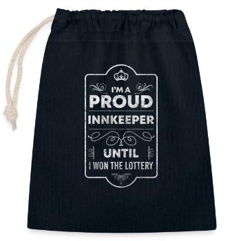 Restaurant Bier Saufen - Closable cotton gift bag (25x30cm) - navy - Front