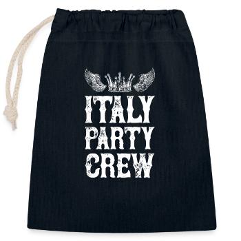 Italy Party Vacation Crew - Closable cotton gift bag (25x30cm) - navy - Front