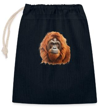 The Bornean orangutan - Closable cotton gift bag (25x30cm) - navy - Front