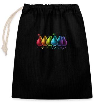BEAUTIFUL PEARS LINED UP - Closable cotton gift bag (25x30cm) - black - Front