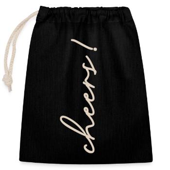 CHEERS - Closable cotton gift bag (25x30cm) - black - Front