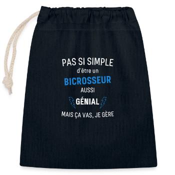 Toller Bicrosser - Verschließbarer Geschenkbeutel aus Baumwolle (25x30cm) - Navy - Vorne