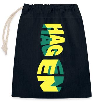 Hagen Deutschland Stadt Skyline Schrift Bunt - Verschließbarer Geschenkbeutel aus Baumwolle (25x30cm) - Navy - Vorne
