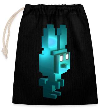 Happy Bunny Adventure Mädchen Tochter T-Shirt Kapuzenpullover - Verschließbarer Geschenkbeutel aus Baumwolle (25x30cm) - Schwarz - Vorne