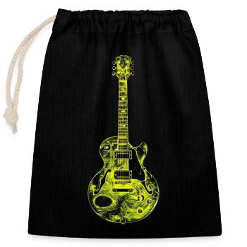 Guitare - Sac cadeau en coton avec cordon (25 x 30 cm) - noir - Devant