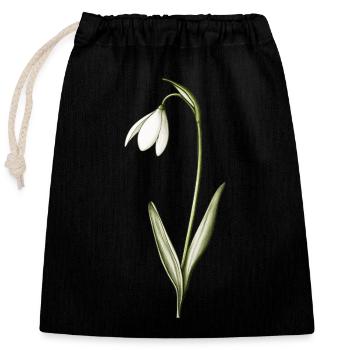 petits perce-neige - Sac cadeau en coton avec cordon (25 x 30 cm) - noir - Devant