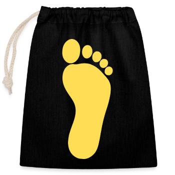 Pédicure pieds jaunes Pédicure Podiatrie - Sac cadeau en coton avec cordon (25 x 30 cm) - noir - Devant