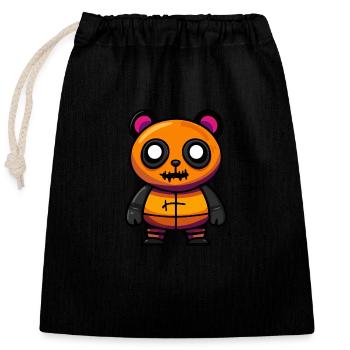 Panda Halloween Animal - Closable cotton gift bag (25x30cm) - black - Front