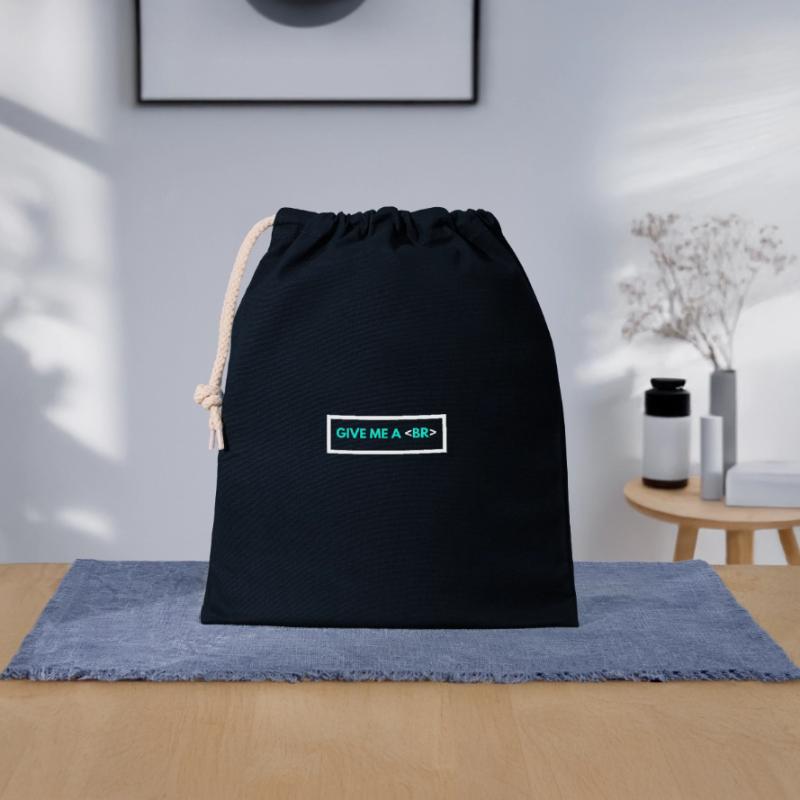 Codage Humour Drôle Programmeur Cadeau HTML Break Tag Sac cadeau en coton avec cordon (25 x 30 cm)