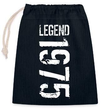 Legend 1975 white - Verschließbarer Geschenkbeutel aus Baumwolle (25x30cm) - Navy - Vorne
