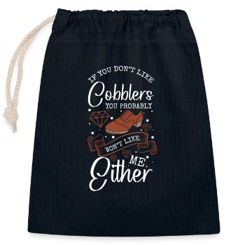 Shoemaker Profession Crafts Leather - Closable cotton gift bag (25x30cm) - navy - Front