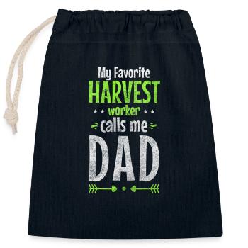 Agriculteur Champ de tracteurs - Sac cadeau en coton avec cordon (25 x 30 cm) - bleu marine - Devant