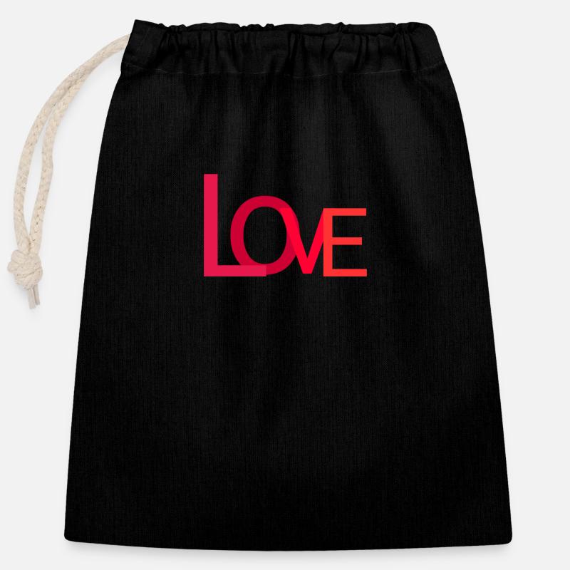L’amour est l’amour - Sac cadeau en coton avec cordon (25 x 30 cm) - noir