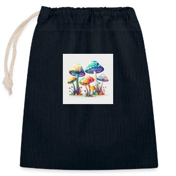 Mushrooms 2 - Verschließbarer Geschenkbeutel aus Baumwolle (25x30cm) - Navy - Vorne