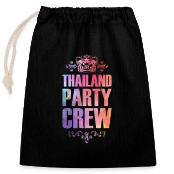 Thaïlande Party Crew Vacances colorées - Sac cadeau en coton avec cordon (25 x 30 cm) - noir - Devant