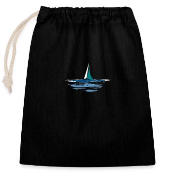 Boat 11 - Closable cotton gift bag (25x30cm) - black - Front