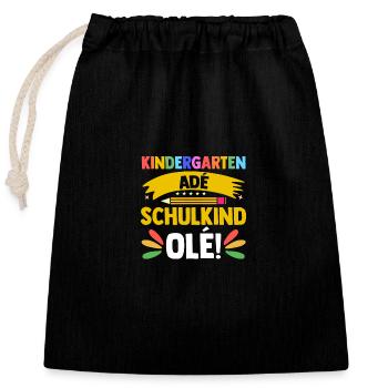 Garderie de la maternelle de la maternelle de 12e année - Sac cadeau en coton avec cordon (25 x 30 cm) - noir - Devant