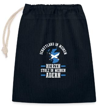 Schotten Schottisch Schottland - Verschließbarer Geschenkbeutel aus Baumwolle (25x30cm) - Navy - Vorne