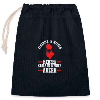 Albaner Albanisch Albanien - Verschließbarer Geschenkbeutel aus Baumwolle (25x30cm) - Navy - Vorne