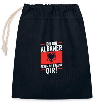 Albaner Albanisch Albanien - Verschließbarer Geschenkbeutel aus Baumwolle (25x30cm) - Navy - Vorne